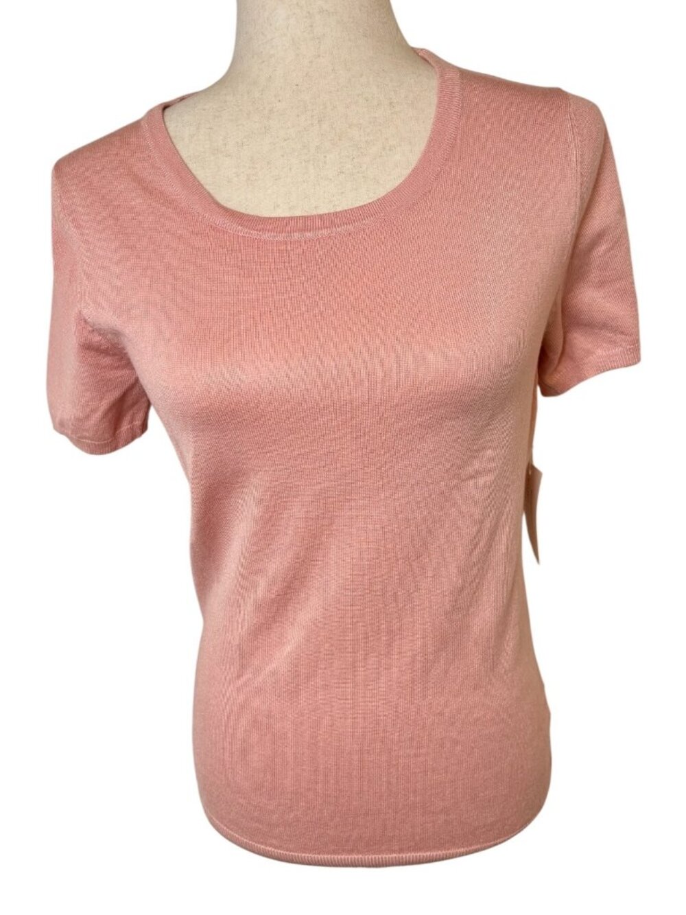 Cielo Pink Short Sleeve Scoop Neck Knit Sweater Top Size Medium NWT